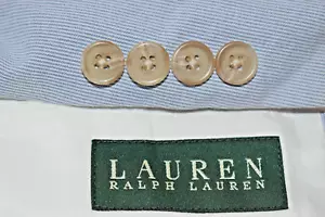Lauren Ralph Lauren Seersucker Blazer Jacket 43L Blue Striped Cotton - Picture 1 of 19