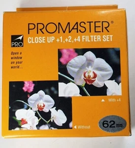 ProMaster 62mm Close-Up Lens Set +1 +2 +4 Glass Lens Filter Japan 62 mm E62 E-62 - Picture 1 of 6