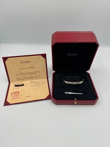 Cartier Love White Gold bracelet size 18 11/5/21 cert - Picture 1 of 7