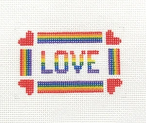 Goodpoint Rainbow Love Leather Insert Size Handpainted Needlepoint Canvas - Picture 1 of 1