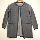 Ellen Tracy Wool Blend Cardigan Womens Size S Gray Open Front Office Sweater