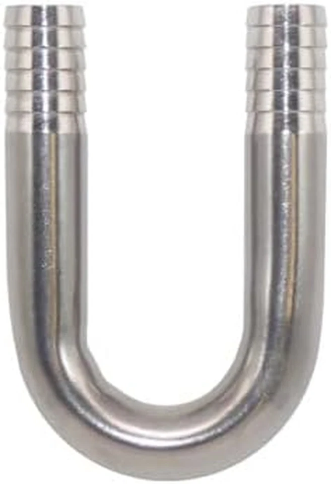 COOL PRODUCTS 3/8-Inch U-Bend Barbed Hose Connector, Stainless Steel, Industrial-Grade Fluid T
