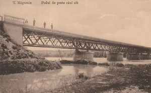 Vintage Postcard T. Măgurele The bridge over the Olt river, Romania - Picture 1 of 2