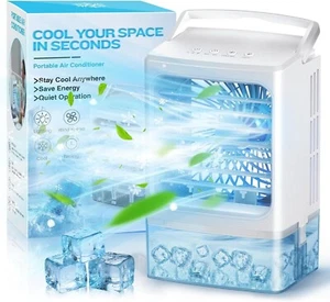Portable Air Conditioners Evaporative Air Cooler Mini Small Ice Fan 900ml 4 in 1 - Bild 1 von 7