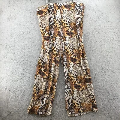 Macacão Boohoo Beach Calças Feminino 24 Multicolorido Estampa de Leopardo Casual NOVO - Imagem 1 de 4