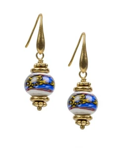 New Patricia Nash Positano Print Ceramic Drop Earrings Jewelry