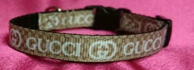 X SMALL DOG COLLAR +LEAD 6"-8" NECK.  Micro dog, T Cup. FREE FABRIC DESIGN.  - Image 1 of 4