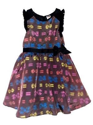 Girls Size L 10 12 Dress HARAJUKU MINI For TARGET Brown Pink Blue Bows  - Image 1 of 4