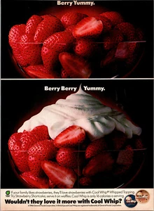 Vintage 1986 Cool Whip Strawberries With Cool Whip Print Ad Advertisement - Picture 1 of 1