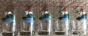 Juego de cinco vasos de caza Fox Hunt pintados a mano - Imagen 1 de 3