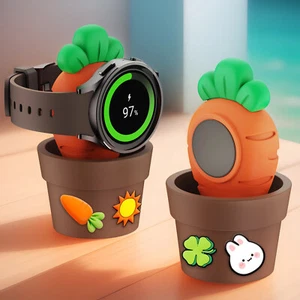 Silicone Charger Dock For Samsung Galaxy Watch 6/5 40 44mm/ 5Pro/6 Classic 43 47 - Picture 1 of 15