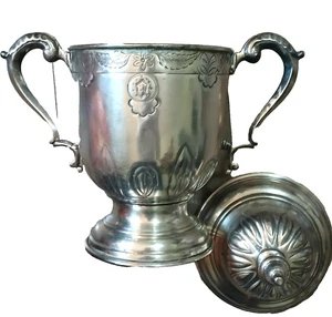 Antique 12” X11" Trophy Cup/Urn silverplate? floral design Victorian style - Picture 1 of 4