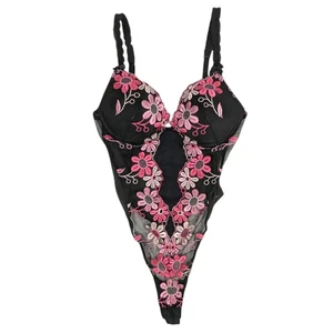 Victoria Secret Bebé Muñeca Lencería Encaje Peluche Mujer TALLA 34B Negro Rosa Tanga - Imagen 1 de 4