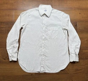 Brioni Dress Shirt - Mens 41 / 16 - White Striped Long Sleeve 100% Cotton Italy - Picture 1 of 9