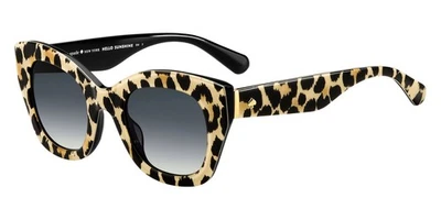 Kate Spade 女士太阳镜 JALENA/S 07RM/9O 49 毫米图案黑色 - 灰色镜片 - 全新 — 第 1/2 张图片