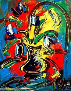 FLOWERS IN VASE IMPRESSIONIST LARGE ORIGINAL OIL PAINTING - STARTS wREGE - Picture 1 of 1