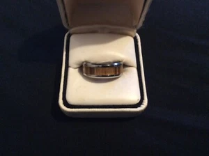 Men’s Titanium inlaid wood ring 10 - Picture 1 of 4