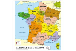 60x60cm France Map French Version Administrative Poster For Classroom School - Picture 1 of 9
