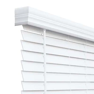 Faux Wood Blinds- White Cordless 2" Premium Blinds- Custom Sizes - Picture 1 of 5