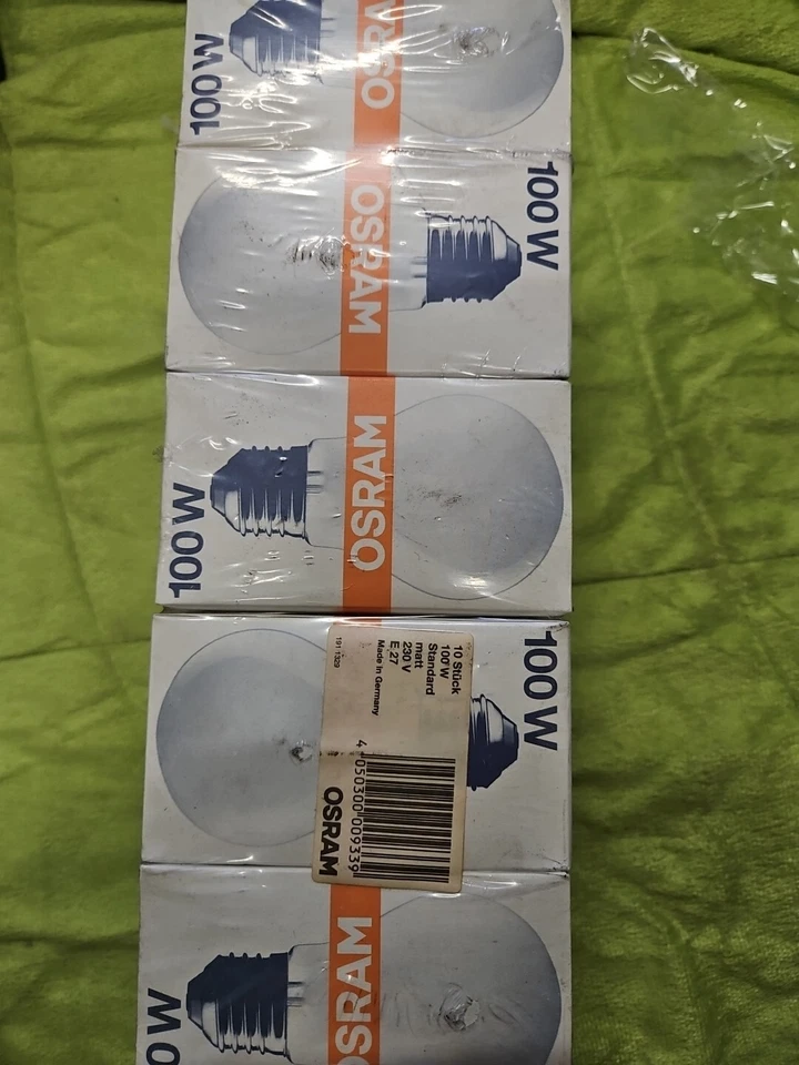  10 X OSRAM GLÜHLAMPE Standart 100W E27 230V Matt BIRNE LAMPE, Neu/ovp New - Bild 1 von 4