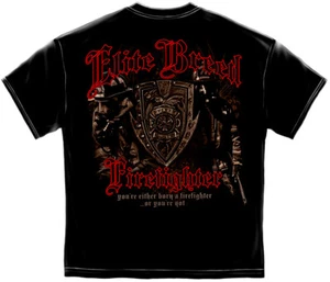 Elite Breed Firefighter Born a Firefighter T-Shirt - PreShrunk Cotton - 6 Sizes - Picture 1 of 2
