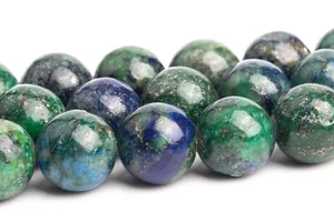 Cuentas sueltas redondas de piedras preciosas pepita de 10 mm de azurita verde y azul - Imagen 1 de 4