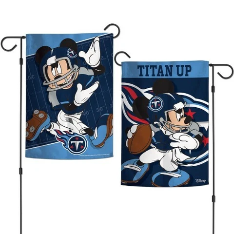 New Disney Mickey Mouse Tennessee Titans  NFL 2 Sided 12.5 X 18" Garden  Flag Cover