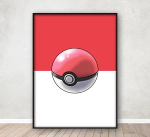 Póster de Pokémon Poke Ball dormitorio infantil pared estampado artístico enmarcado A4 - Imagen 1 de 5
