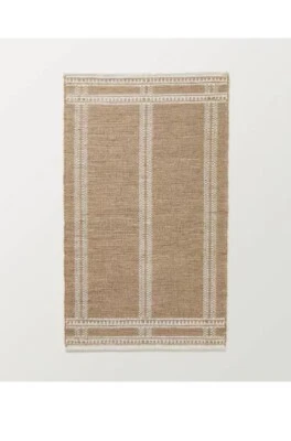 Placa de borde, hecha a mano, yute, zona tejida, alfombra, crema natural, corazón y mano Foto 1 de 4