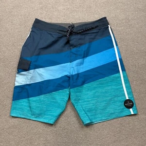 Rip Curl Mens Board Shorts Blue 32 Leaves Logo Swim Trunks Performance Adults - Picture 1 of 8