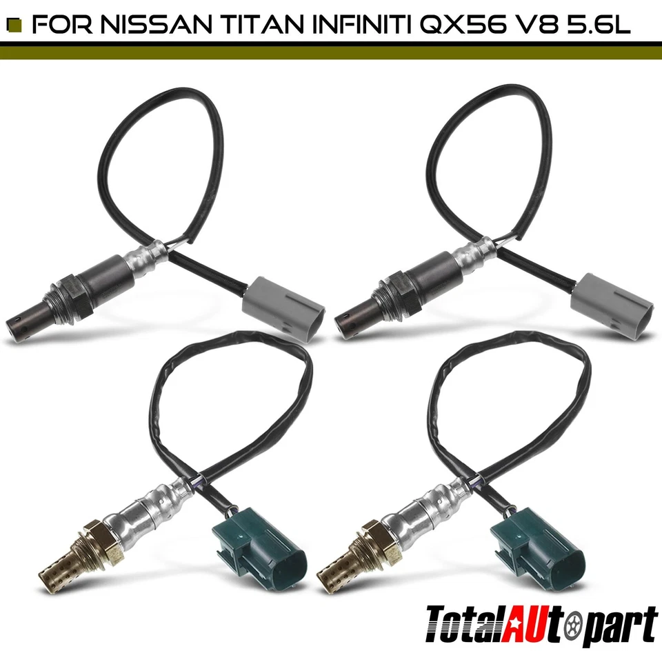 4x Sensor de oxígeno O2 para Nissan Titan Infiniti QX56 2007 aguas arriba y aguas abajo Foto 1 de 4
