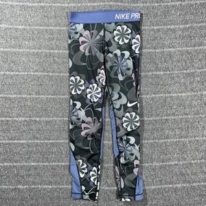 Nike Pro Girl's Floral Leggings Size Small - Picture 1 of 16