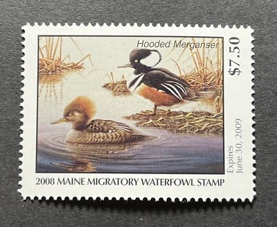 WTDstamps - 2008 MAINE - State Duck Stamp - Mint OG NH - Image 1 of 2
