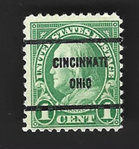 Scott# 632 1c Franklin precancel - CINCINATTI OHIO ~ (B-14) - Picture 1 of 2