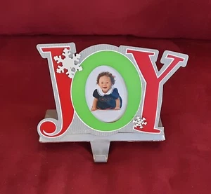 Porte bas JOY, argent, rouge et vert-espace pour une photo en O, flocons de neige - Photo 1/7
