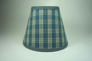 Country Waverly Delft Blue Cranston Plaid Fabric Lampshade Lamp Shade