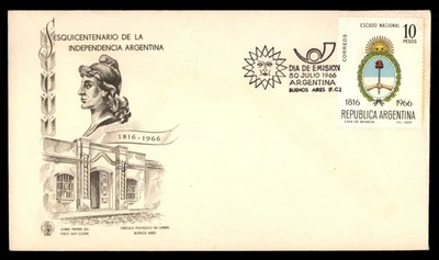 Mayfairstamps Argentina FDC 1966 Argentina Coat of Arms and Anniversary First Da - image 1 of 2