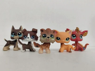 5pcs/lot Littlest Pet Shop Figure LPS Cat Dog Dragon #817#2141#1643#2484 Kid Toy - Image 1 of 4