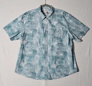 Split Brand MENS SIZE 2XL Seafoam Green Hawaiian Shirt Floral Short Sleeve - Picture 1 of 11