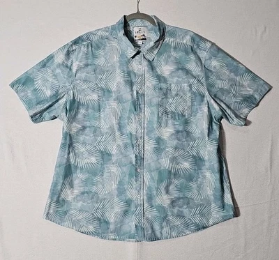 Split Brand MENS SIZE 2XL Seafoam Green Hawaiian Shirt Floral Short Sleeve - Image 1 of 4