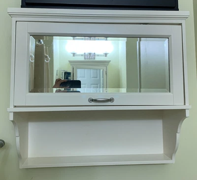 Pottery Barn Matilda Wall Cabinet Storage White 25" x 22.5" #U460 - Image 1 of 3