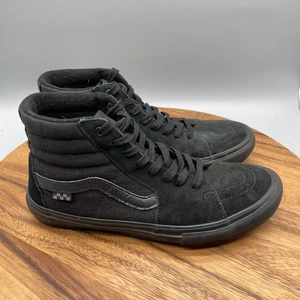 Vans Sk8-Hi Popcush Zapatos Para Hombres Talla 9.5 Triple Negro Gamuza Patín Cómodo Tenis - Imagen 1 de 8