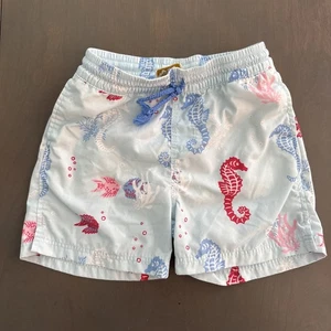 Beaufort Bonnet Boys Red Pink Blue Seahorse Swim Shorts Swim Suit Trunks Size 6 - Picture 1 of 4