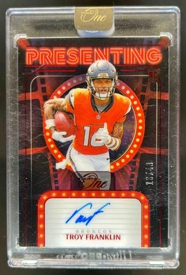 2024 Panini One Troy Franklin Presenting Red Rookie RC Auto #18/49 Broncos - Image 1 of 2