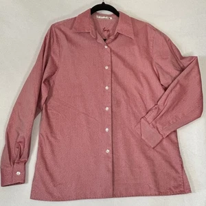 Foxcroft Damen 8 rot gestreiftes faltenfreies Button Down Shirt Preppy Karriere - Bild 1 von 7