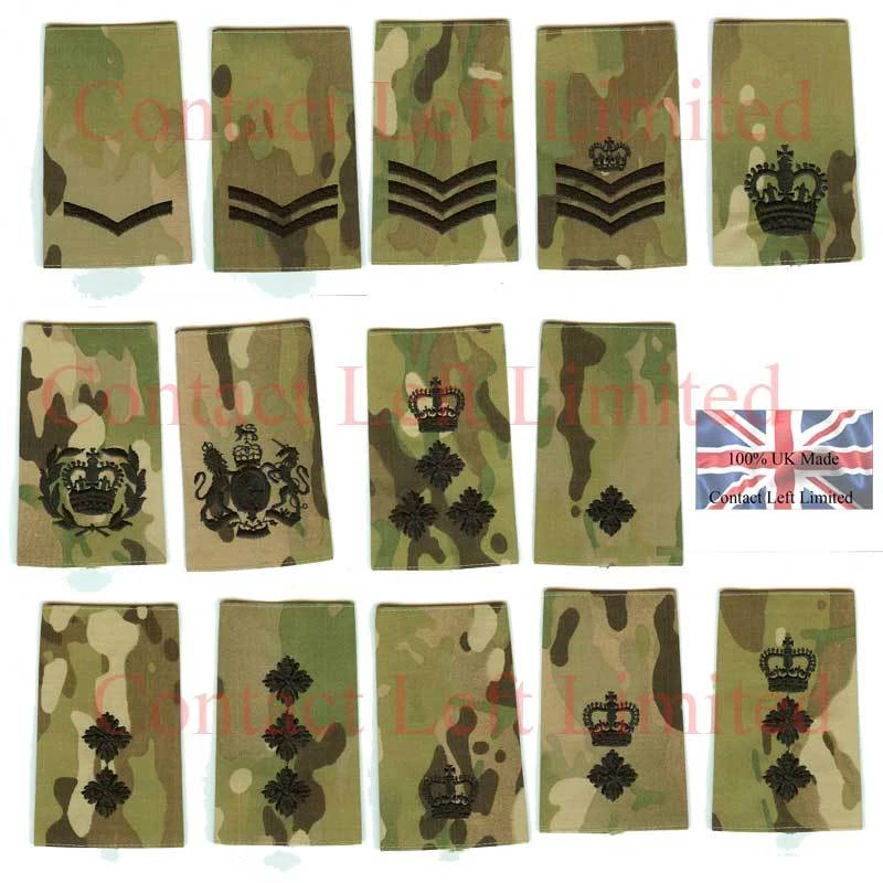 Pair of Official Black on MTP / Multicam  Rank Slides  - All Ranks British Army - Image 1 of 1