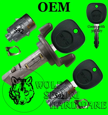 Цилиндр замка зажигания и дверной замок GMC Sierra Yukon & XL 2001 3 ключа - Изображение 1 из 3