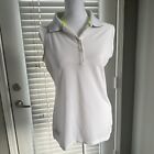 Oakley Women’s Sleeveless Golf Top Size Medium White With Black And Green Detail