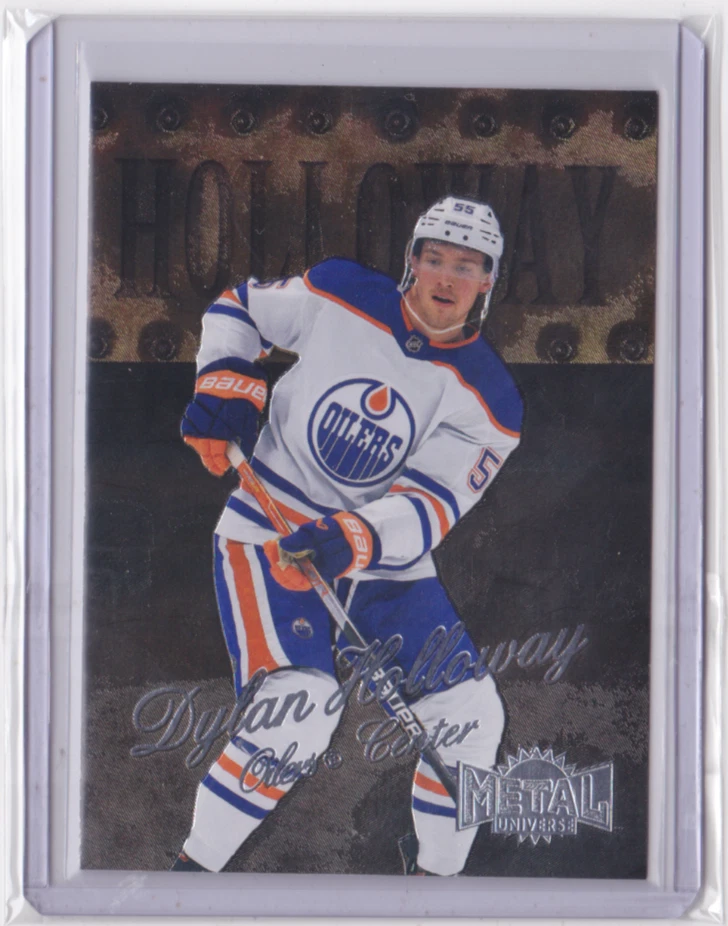 2022-23 NHL METAL UNIVERSE 98-99 RETRO ROOKIE INSERT DYLAN HOLLOWAY #R-47 OILERS - Image 1 of 2