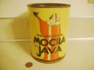 Café vintage Widlar's 1922 Tin Mocha y Java 1 lb. ¡Lata de acero Cleveland Ohio! - Imagen 1 de 7